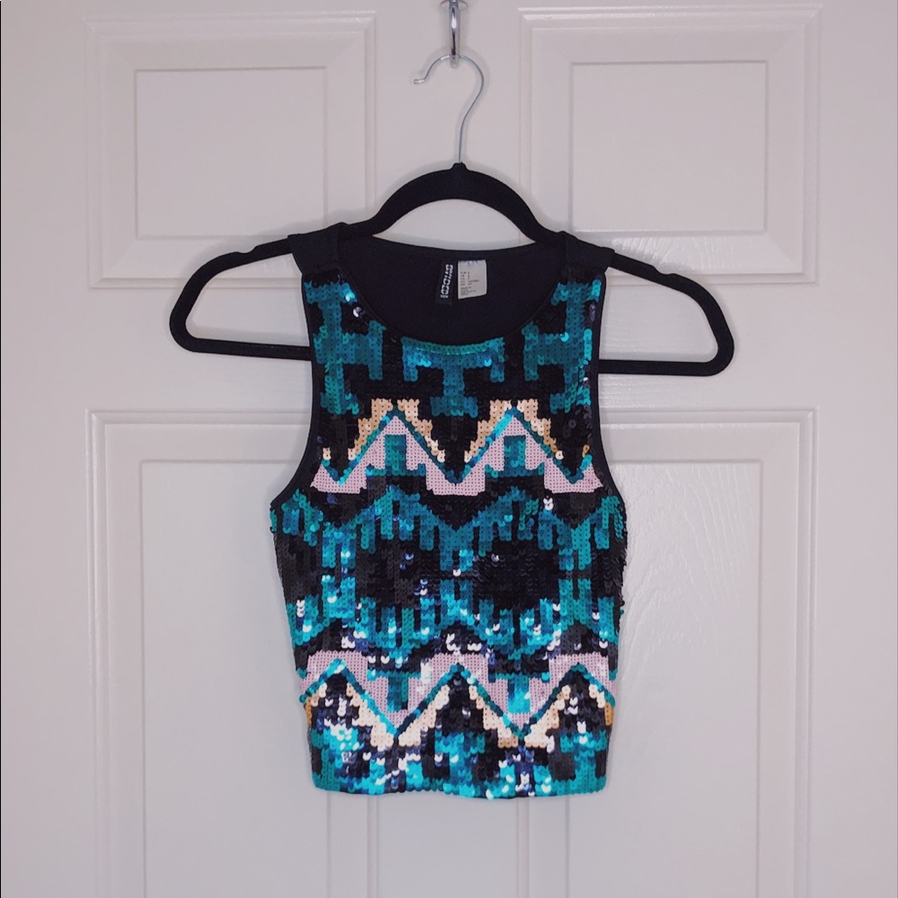 sequin crop top